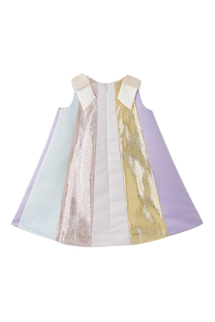 Trapeze Metallic Crepe Dress